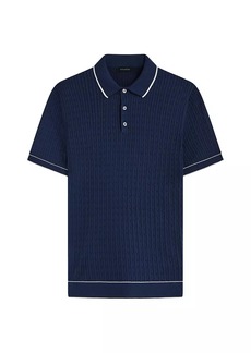 Bugatchi Cotton-Blend Short-Sleeve Polo Sweater