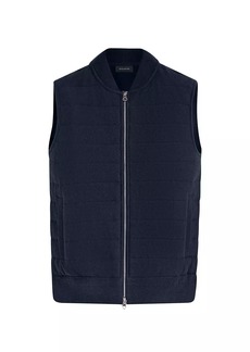 Bugatchi Cotton Full-Zip Sweater Vest