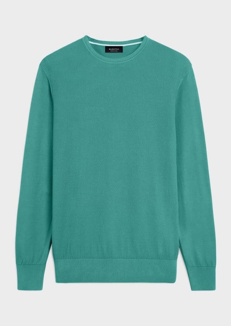 Bugatchi Men's Birdseye Cotton Crewneck Sweater