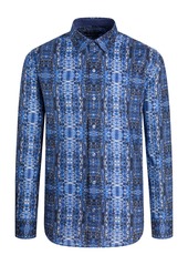 Bugatchi Classic Fit Abstract Print Button-Up Shirt in Navy at Nordstrom