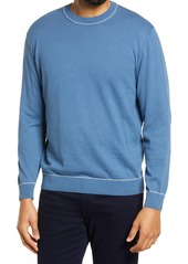 Bugatchi Cotton & Linen Sweater in Night Blue at Nordstrom