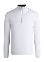 Bugatchi Cotton Half-Zip Pullover in White at Nordstrom