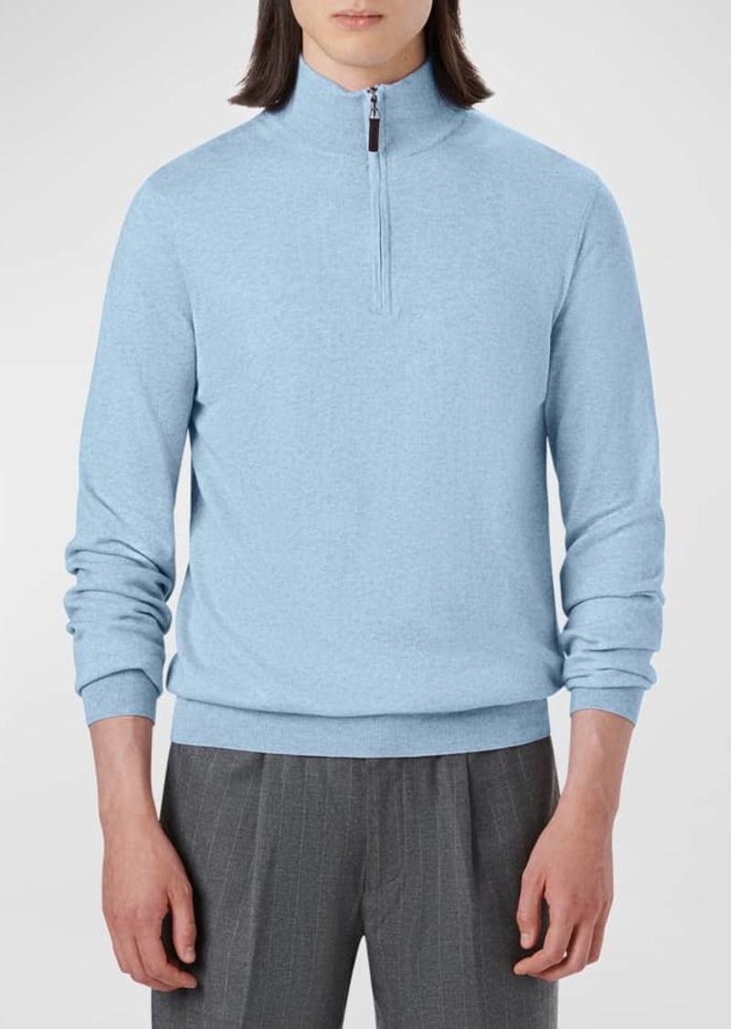 Bugatchi Men's Melange Quarter-Zip Sweater