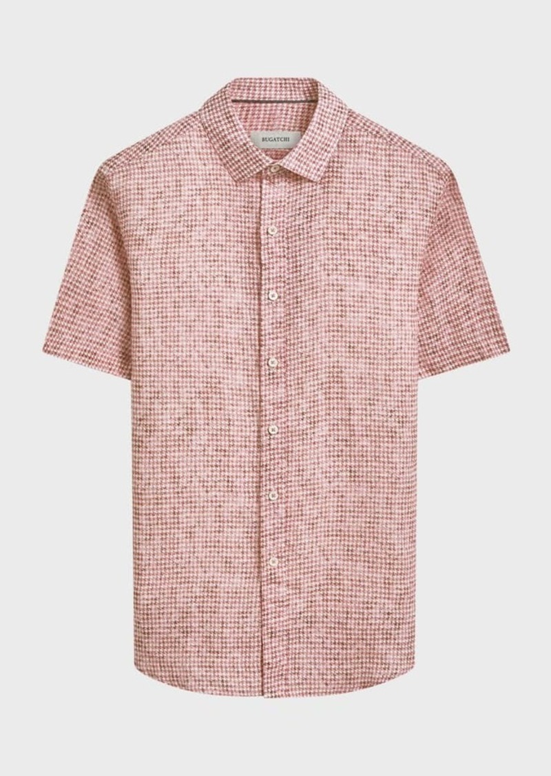 Bugatchi Men's Orson Houndstooth Linen Sport Shirt