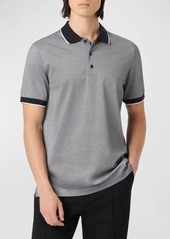 Bugatchi Men's Short-Sleee 3-Button Polo Shirt