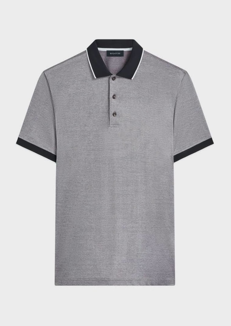 Bugatchi Men's Short-Sleee 3-Button Polo Shirt