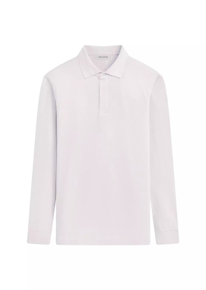 Bugatchi Stretch Cotton Three-Button Polo Shirt