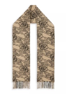 Burberry Archive Knight Sketch Cashmere Scarf