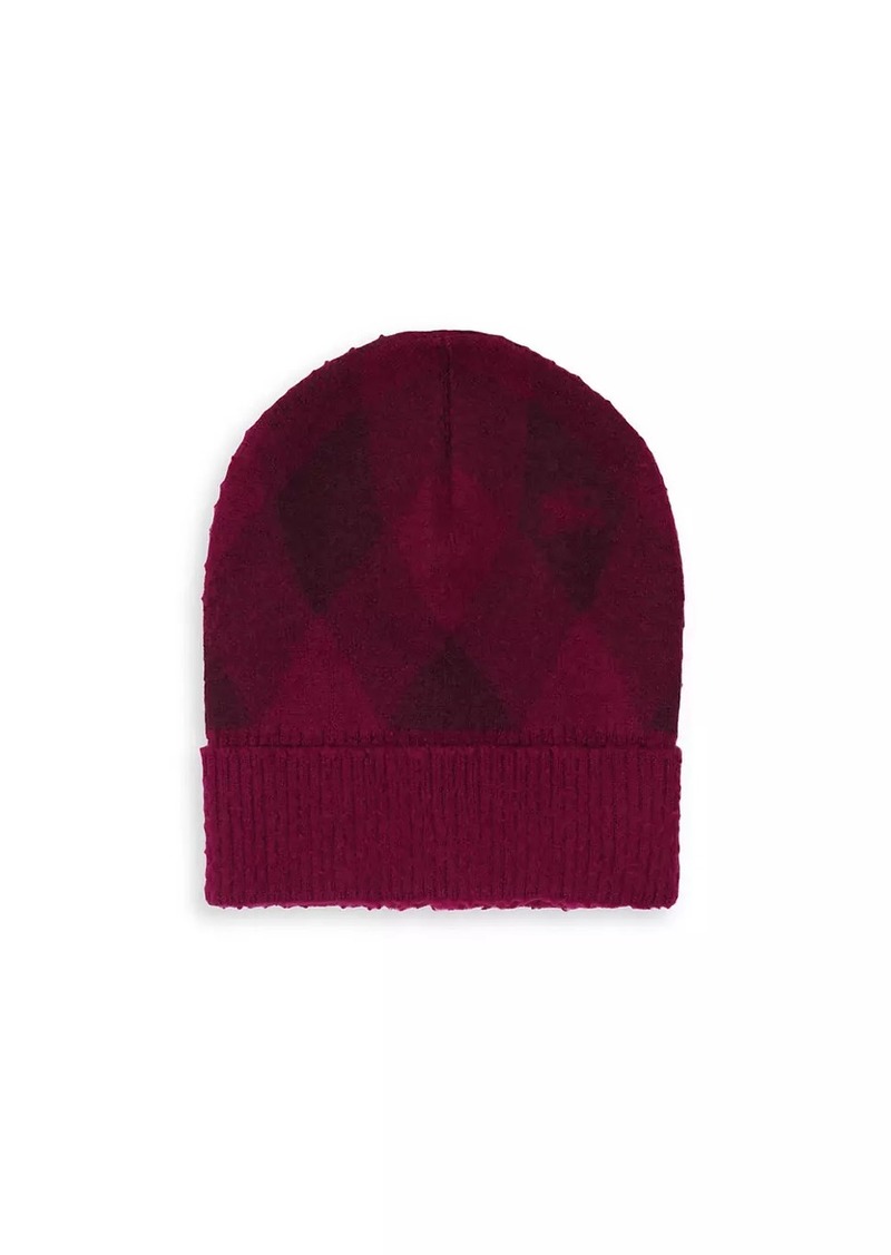 Burberry Argyle Jacquard-Woven Wool Beanie