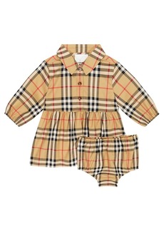 Burberry Kids Baby Archive Check cotton-blend dress and culottes set