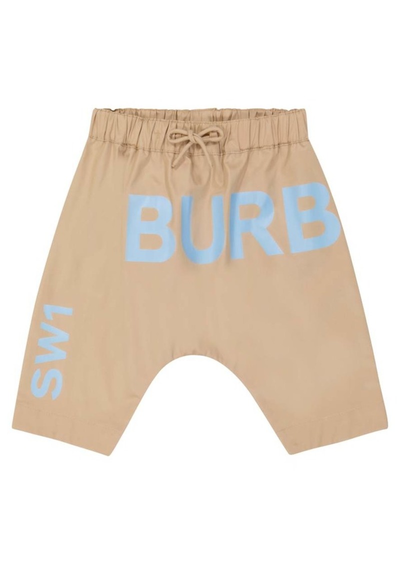 Burberry Kids Baby Horseferry logo cotton twill shorts