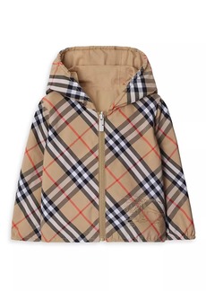 Burberry Baby's & Little Kid's Check Reversible Zip Hooded Jacket