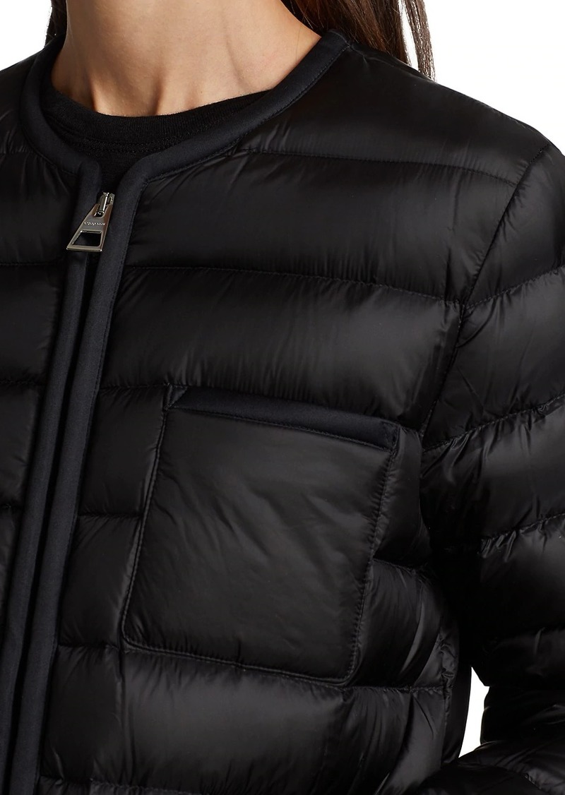 burberry bainton collarless puffer coat