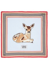 Burberry Bambi Print Cotton & Silk Scarf