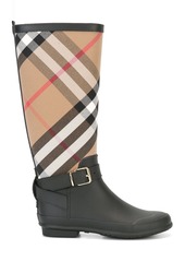 burberry belt detail check and rubber rain boots