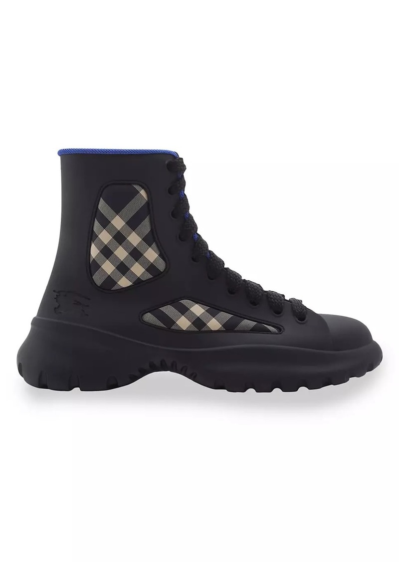 Burberry Boulder Check Lace-Up Boots