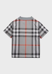 Burberry Boy's Draven Check V-Neck T-Shirt, Size 4-14