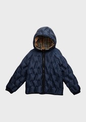 Burberry Boy's Noah Check-Lined Tufted Puffer Jacket, Size 3-14