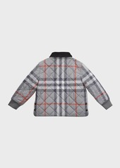 Burberry Boy's Otis Quilted Check-Print Lined Jacket, Size 4-14
