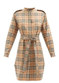 Burberry - Aurelia Archive-check Cotton Shirt Dress - Womens - Brown Multi