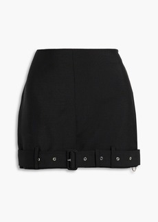 Burberry - Belted mohair and wool-blend mini skirt - Black - UK 6