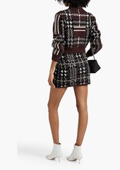 Burberry - Checked jacquard-knit mini skirt - Black - M