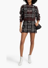 Burberry - Checked jacquard-knit mini skirt - Black - M