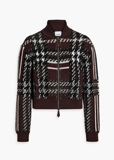 Burberry - Checked jacquard-knit zip-up cardigan - Brown - S