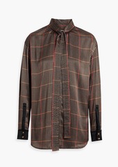 Burberry - Checked silk-satin blouse - Brown - UK 4