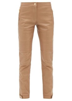 Burberry - Christy Zip-cuff Leather Skinny Trousers - Womens - Camel