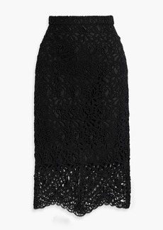 Burberry - Cotton-blend macramé lace skirt - Black - UK 6