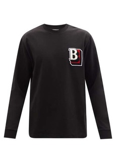 Burberry - Elliott Flock-logo Long-sleeved Cotton T-shirt - Mens - Black Multi