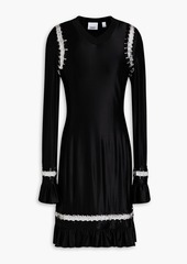 Burberry - Embellished stretch-satin mini dress - Black - S