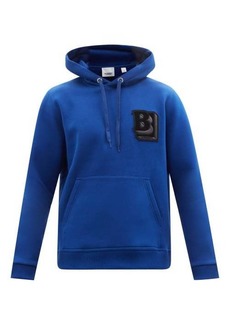 Burberry - Enzo Logo-patch Cotton-blend Hooded Sweatshirt - Mens - Blue