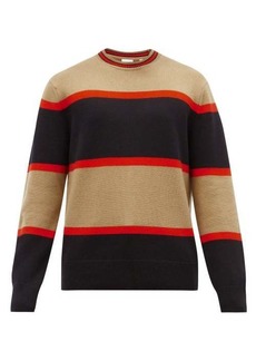 Burberry - Garratt Stripe Wool-blend Sweater - Mens - Black Brown