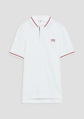 Burberry - Logo-appliquéd striped cotton-piqué polo shirt - White - L