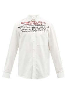 Burberry - Logo-print Cotton-poplin Shirt - Mens - White Multi
