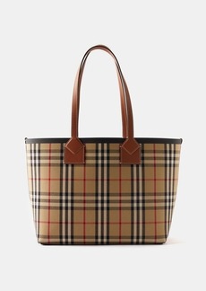 Burberry - London Small Heritage-check Canvas Tote Bag - Womens - Beige Multi