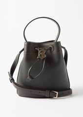 Burberry - Mini Grained-leather Bucket Bag - Womens - Black