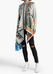 Burberry - Printed satin twill-paneled knitted blouse - Multicolor - XS