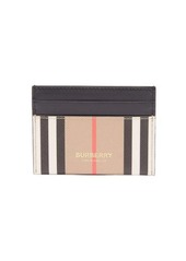 Burberry - Sandon Icon-stripe Canvas And Leather Cardholder - Womens - Beige Multi