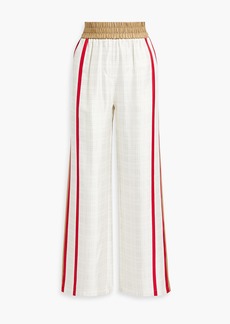 Burberry - Seighford printed silk-twill wide-leg pants - White - UK 4