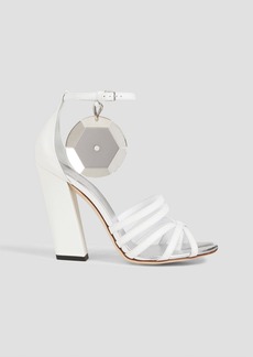 Burberry - Split-toe embellished leather sandals - White - EU 38