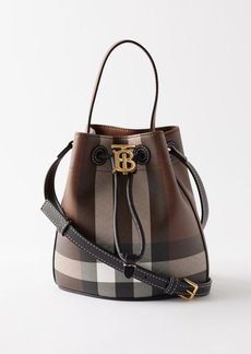 Burberry - Tb Check Faux-leather Cross-body Bucket Bag - Womens - Brown Multi