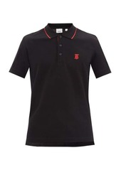 Burberry - Walton Tb-embroidered Cotton Polo Shirt - Mens - Black