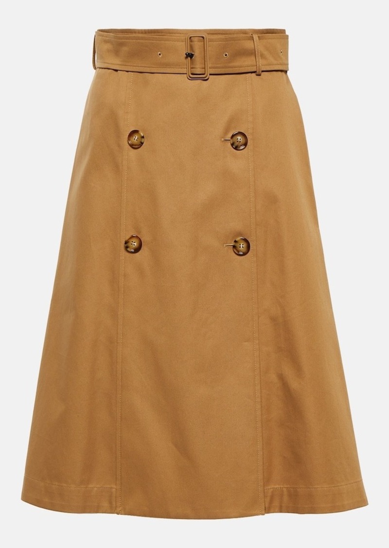 Burberry A-line cotton midi skirt