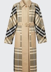 Burberry Ardeley Belted Reversible Check Coat