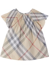 Burberry Baby Beige Check Cotton Dress