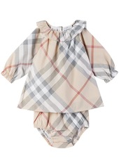 Burberry Baby Beige Check Dress & Bloomers Set