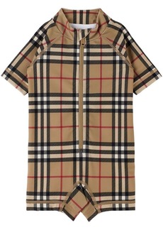 Burberry Baby Beige Check One-Piece Swimsuit